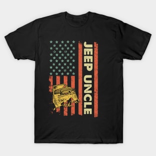 Jeep Uncle American Flag Jeep Father's Day Jeep Gift Jeep Papa America Jeep 4th of July T-Shirt